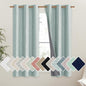 NICETOWN 100% Absolutely Blackout Linen Curtains with Thermal Insulated White Liner, Seafoam Green, 42 inches Wide, 63 inches Length Energy Saving Curtains for Kitchen 2 Panels Set, Vertical Blinds