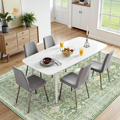 Lofus 6x9 Area Rug for Living Room,Light Green Washable Area Rugs with Non-Slip Backing,Soft Boho Carpets for Bedroom Dining Room Home Office Indoor Nursery