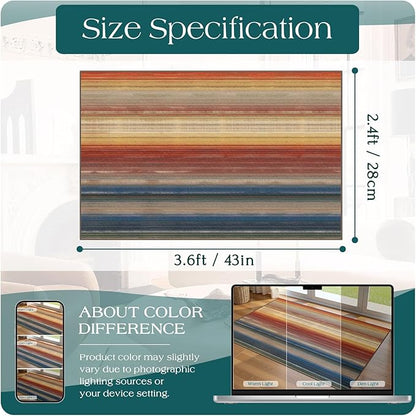 Modern Outdoor Rug - 28" x 43" Front Door Mat Indoor Outside Entrance Non-Slip Washable Outdoor Mat Rust Ombre Entry Rug for Entryway Kitchen Bedroom Layered Doormat for Front Porch Decor