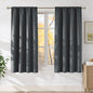 NICETOWN Charcoal Gray Faux Linen Room Darkening Rod Pocket Curtains 63 inch Length, W42 x L63, Light Blocking Thermal Insulated Noise Reducing Drapes for Bedroom Living Room Farmhouse Decor, 2 Panels