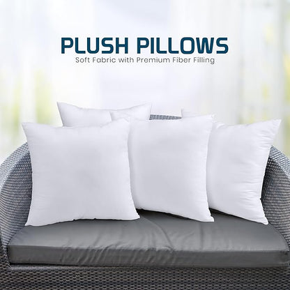 Utopia Bedding Throw Pillows (Set of 4, White) – 20 x 20 Inches Down Alternative Pillows for Bed, Sofa, and Couch - Fluffy Decorative Stuffer Pillow for Indoors & Outdoors