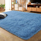 LOCHAS Ultra Soft Indoor Modern Area Rugs Fluffy Living Room Carpets for Children Bedroom Home Decor Nursery Rug 4x5.3 Feet,Cobalt Blue