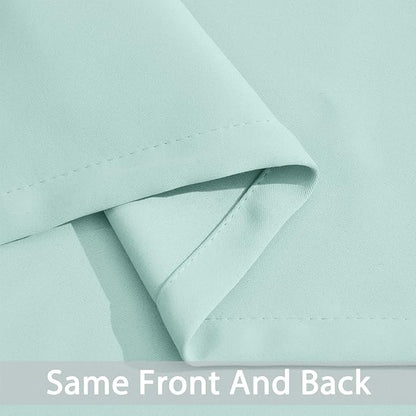 Yakamok Blackout Curtains Room Darkening Thermal Insulated Window Panels,Solid Grommet Top Drapes for Bedroom/Living Room(52Wx90L, Aqua, 2 Panels)