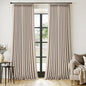 MIULEE Pinch Pleated Thick Linen Curtains 102 Inches Long 2 Panels for Living Room Bedroom, Pinch Pleat Drapes Back Tab Memory Trained Rustic Farmhouse Window Curtains with Hooks&Rings, Taupe