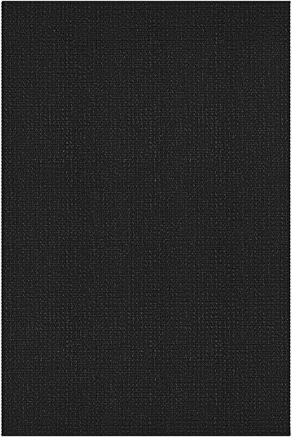 KOZYFLY Indoor Door Mat 2x3 ft Small Area Rugs Washable Front Door Mat Non Slip Rubber Backed Entryway Rug Cotton Entrance Doormat for Front Porch Bathroom Kitchen Bedroom, Black/Dark Grey