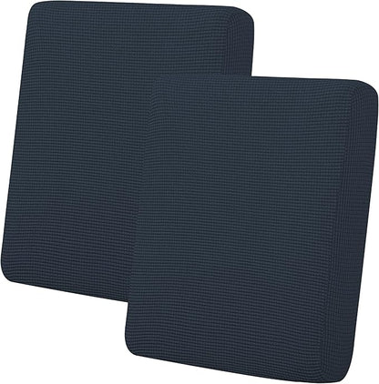 Easy-Going Stretch Individual Loveseat Couch Cushion Cover Sofa Cushion Furniture Protector Sofa slipcover Soft Flexibility with Elastic Bottom (2-Piece Loveseat Cushion Cover, Dark Blue)