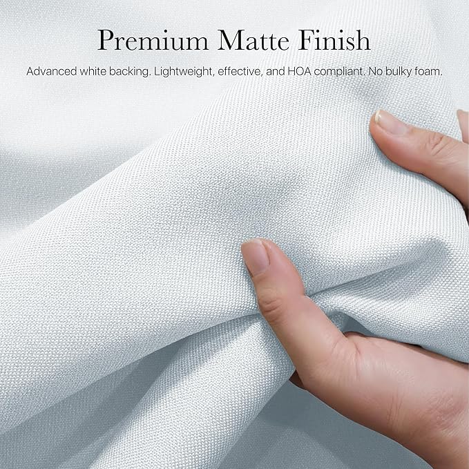 NICETOWN Farmhouse 100% Blackout Linen Curtains for Bedroom, Off White, 52" Wide, 2 Pieces, Privacy Vertical Window Drapes 84 inch Long for Office Laundry Windows