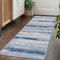 KOZYFLY Modern Abstract Washable Rug Runner 2x5 Hallway Rug Runner Non-Slip Soft Kitchen Runner Rugs, Blue/Grey/Beige Striped Carpet for Entryway Bathroom Laundry Room Foyer