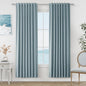 Guken Blue 100% Blackout Linen Curtains 80 Inch Length 2 Panels Set for Living Room Bedroom Back Tab Thermal Insulated Black Out Drapes Room Darkening Window Curtains 80 Inches Long Dusty Blue