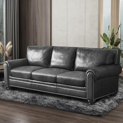 Leather Look Couch Cushion Covers Sofa Seat Slipcovers Sets Couches Furniture Protector for Sectional Armchair Loveseat Pets Kids Stretch Spandex Fabric (3 Cushion XL Sofa, Light Grey)