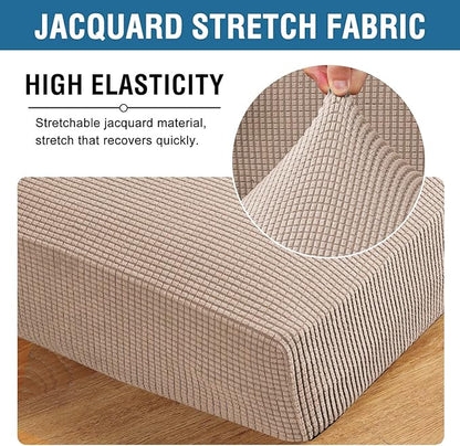 H.VERSAILTEX High Stretch Individual Seat Cushion Covers Sofa Slipcovers Couch Cushion Covers Sofa Covers Featuring Jacquard Textured Twill Fabric (1 Pack for 1 Cushion Chair, Sand, Small)