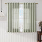 Sage Green Linen Sheer Curtains 54 Inch Length 2 Panel Set Back Tab Rod Pocket Semi Sheer Light Filtering Short Curtain Soft Elegant Aesthetic Small Window Drapes for Bathroom 52x54 Inches Long