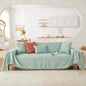 HANDONTIME Farmhouse Sofa Covers - Light Green Aztec Couch Covers for 3 Cushion Sectional Couch, 71" X 118