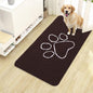 OLANLY Dog Door Mat for Muddy Paws 40x24, Paw Print Design, Absorbs Moisture and Dirt, Absorbent Non-Slip Washable Doormat, Quick Dry Chenille Mud Mat for Dogs, Entry Indoor Entryway Carpet, Brown
