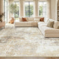 Washable Area Rugs 9'x12' Non-Slip Modern Abstract Soft for Living Room Entryway Bedroom Nursery, Print Pattern, Neutral Brown Gray