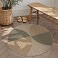 Lahome Enfys Modern Rainbow Round Entryway Rug 4ft, Circle Easy Jute Rug Washable Indoor Outdoor Patio Rug Farmhouse Front Door Mat, Contemporary Non Slip Round Carpet for Bedroom Kitchen