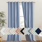NICETOWN Stone Blue Vintage Linen 100% Blackout Curtains for Living Room, Thermal Insulated Curtains 108" Long, Noise Reducing Window Treatment Drapes for Hall Room, 52" Wide Per Panel, Set of 2