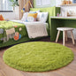 3'x3' Grass Green Round Rug for Bedroom, Ultra Soft Fluffy Circle Rug for Kids Girls Boys Room, Cute Small Shag Rugs for Living Room Playroom Tent Castle Home Decor Rug