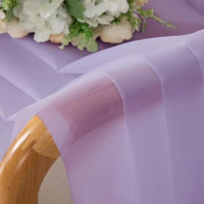 OWENIE Sheer Curtains 84 inches Long for Bedroom Living Room 2 Panels Set, Rod Pocket Soft Light Filtering Privacy Fimly Sheer Curtains & Drapes, Solid Purple Window Treatments, 42Wx84L
