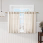 Beige Kitchen Curtains 36 Inch Length Set 2 Panel Back Tab Pocket Semi Sheer Light Filtering Short Drapes Linen Modern Farmhouse Curtain Tiers for Cafe Bathroom Basement Small Window 52x36