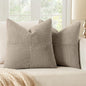 MIULEE Light Brown Decorative Throw Pillow Covers 20x20 Inch for Couch Bed Sofa Pack of 2 Boho Neutral Farmhouse Throw Pillows Soft Cross Corduroy Patchwork Textured Cushion Cases