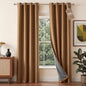 NICETOWN 100% Absolutely Blackout Linen Curtains for Bedroom Living Room, Gold Brown, 52" Wide, 2 Pieces, Privacy Vertical Thermal Insulated Window Drapes 84 inch Long for Shift Workers