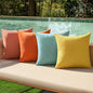 MIULEE Pack of 4 Decorative Outdoor Throw Pillow Covers Linen Waterproof Pillow Covers Farmhouse Cushion Cases for Halloween Patio Garden Tent Balcony Couch Sofa 18x18 inch Orange Teal