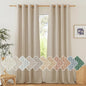 NICETOWN Linen Angora Curtains for Living Room, Grommet Privacy Assured Semi Sheer with Light Filtering Thick Flax Linen Drapes for Bedroom Porch/Patio, W55 x L108, 2 Panels