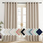 NICETOWN Cream 100% Blackout Linen Curtains 95 inch Long Burg for Living Room, 1 Pair, 62" Width Each Panel, Farmhouse Thick Completely Blackout Window Treatment Thermal Insulated Drapes