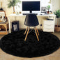 5'x5' Black Round Rug for Bedroom, Ultra Soft Fluffy Circle Rug for Kids Girls Boys Room, Cute Shag Rugs for Living Room Playroom Teen Room Home Decor Rug