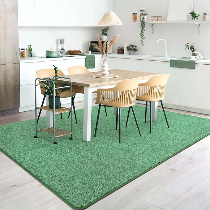 AROGAN Washable 2x8 Runner Rug for Hallway, Long Runner Rugs wtih Soft Memory Foam for Bedroom, Non Slip Backing Carpet Runners for Hallways, Kitchen, Bathroom, Entryway Home Decor, Matte Green