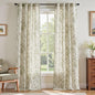 jinchan Linen Floral Curtains 96 Inch Length for Living Room Bedroom Light Filtering Farmhouse Peony Flower Drapes Rustic Window Curtain Set Rod Pocket Back Tab 2 Panels Green