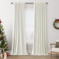 Ivory 100% Blackout Linen Curtains 144 Inch Length 2 Panels Set for Living Room Bedroom Back Tab Thermal Insulated Black Out Drapes Room Darkening Farmhouse Style for Bedroom Window Curtains 52x144