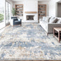 XLUEZ 10x12 Area Rug for Living Room, Washable Modern Abstract Large Area Rug Neutral Soft Non Slip Kids Rug Stain Resistant Indoor Carpet for Bedroom Dining Room Playroom Home Office(Blue, 10'x12')