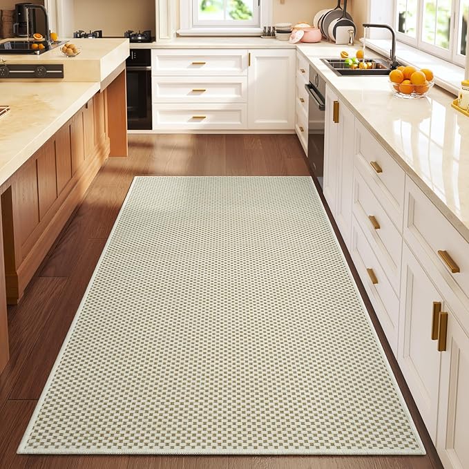 YDKGL 3x5 ft Area Rug Entryway Runner Rug Non Slip Washable, Boho Woven Kitchen Runner Rugs Door Mat Entry Rugs Carpet for Indoor Foyer Backdoor Hallway Floor Bedroom Living Room, Beige