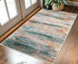 KOZYFLY Area Rug 3x5 Modern Ombre Living Room Rug, Washable Rugs for Bedroom Non-Slip Soft Stain Resistant Striped, Print Green Abstract Carpet for Living/Laundry/Kid Room