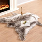Carvapet Soft Fur Rugs Fake Reindeer Hide Area Rug Fluffy Faux Fur Carpet for Bedroom Floor Mat Home Decorative Throw Rug for Living Room, 4ft x 5ft, Grey
