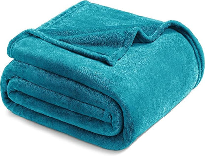 Exclusivo Mezcla Fleece Blanket Twin Size for Bed, Super Soft and Warm, All Season, Cozy, Plush, Lightweight, 60x80 Inches Teal