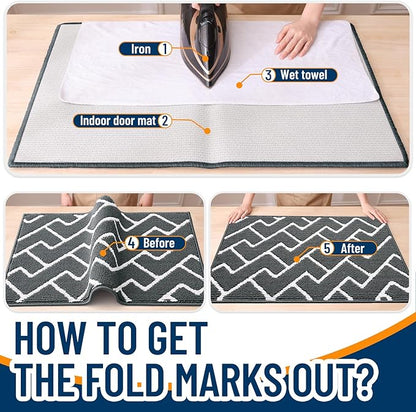 OLANLY Front Door Mat, Non-Slip Rubber Backing, Dirt Resistant and Absorbent, Washable, Easy to Clean Low-Profile Indoor Doormat for Back Door, Entryway, Inside Entrance, 32x20, Charcoal
