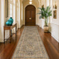 Brown 2'6" x 10' Hallway Runner Rug Non Slip - Washable Kitchen Rug Stain Resistant, 10ft Extra Long Thin Entryway Indoor Mats, Soft Boho Vintage Gold Brown Floral Indoor Carpet Runner Décor Low Pile