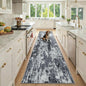 Washable Area Rugs 2'6''x10 Non-Slip Modern Abstract Soft for Living Room Entryway Bedroom Nursery, Print Pattern, Black Navy Blue Gray