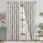 jinchan Blackout Floral Curtains for Living Room Bedroom Linen Blend Curtain Farmhouse Grey Printed with Lined Back Tab Rod Pocket Drapes Window Treatments 2 Panels 84 Inch Gray