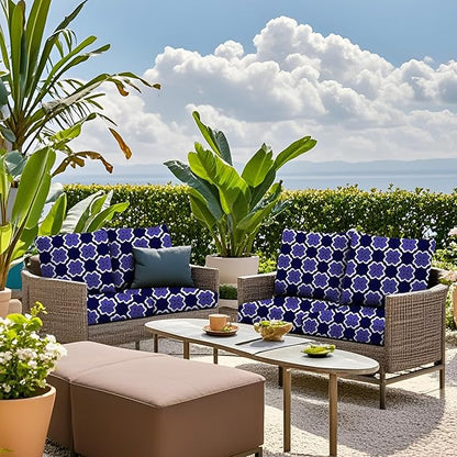 Outdoor Cushion Covers Set,8PCS Patio Furniture Couch Seat Slipcovers, Replacement for Sofa Sectional Chair(Cover，Only)