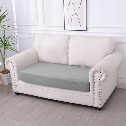 hyha Waterproof Couch Cushion Covers for Pets, Non Slip Sofa Seat Cover for Dogs Washable, Soft Thick Stretch Jacquard Fabric, Sofa Slipcovers with Elastic Bottom (1 Piece for Medium, Light Grey)