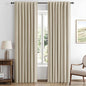 MIULEE 100% Blackout Linen Curtains for Bedroom, Cobblestone Solid Luxury Decor Thermal Insulation Room Darkening Drapes for Living Room Nursery Back Tab Rod Pocket 42 x 90 Inches, 2 Panels