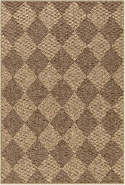 Lahome Colette Checkered Easy Jute Rug, 2x3 Entryway Rug Indoor Outdoor Front Door Mat, Farmhouse Neutral Non Slip Non Shedding Washable Kitchen Mats for Floor Foyer