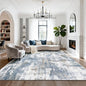 Washable Rugs 8x10 Area Rugs for Living Room,Modern Abstract Rugs for Bedroom,Large Carpets,Ultra Soft Faux Wool Dining Room Rug,Non Slip Low Pile Print Rug- Blue- (White-Reddish Brown)
