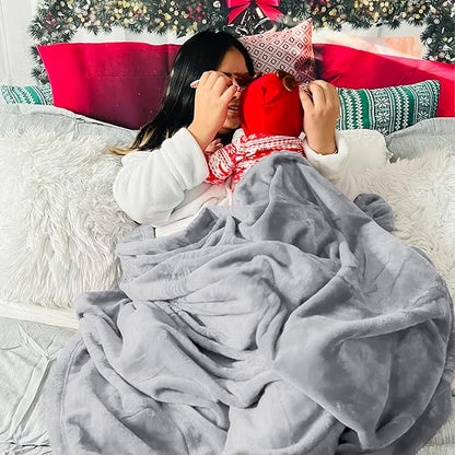 Bedsure GentleSoft Fleece Blanket Twin Size Light Grey - 300GSM Lightweight Plush Fuzzy Cozy Soft Warm Blanket for Bed, Sofa, Couch, Travel, Camping, 60x80 inches