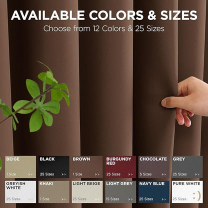 Joydeco Blackout Door Curtain for Doorway Privacy 78 Inches Long, Grommet Closet Curtain for Open Closet, Room Divider for Bedroom Living Room (Brown, 40Wx78L, 1 Panel)