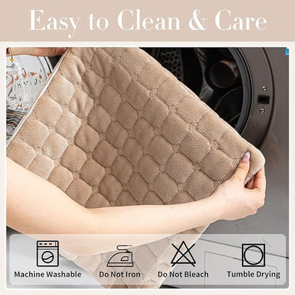 Velvet Couch Cover, Washable Sectional Sofa Cover, Anti Slip Sofa Slipcovers for 3 Cushion Couch Sofa L Shaped Recliner, Furniture Protector Covers for Pets Kids(Khaki, Only 1 PCS)